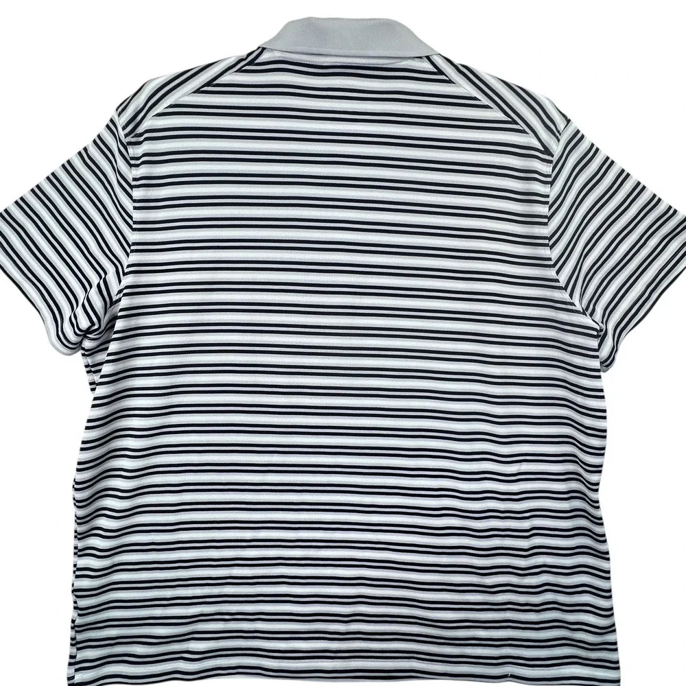 Nike Dri-FIT Polo Shirt Mens XXL Blue White Striped Short Sleeve Golf Top Casual